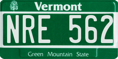 VT license plate NRE562