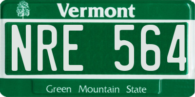 VT license plate NRE564