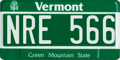 VT license plate NRE566