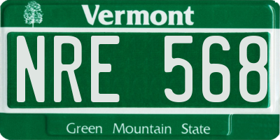 VT license plate NRE568