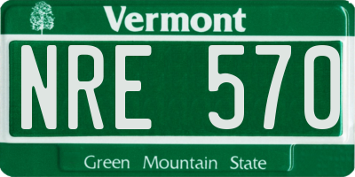 VT license plate NRE570