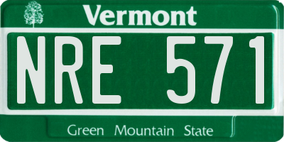 VT license plate NRE571