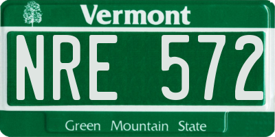 VT license plate NRE572