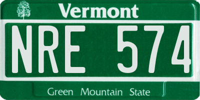 VT license plate NRE574