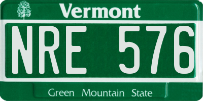 VT license plate NRE576