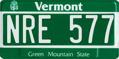 VT license plate NRE577