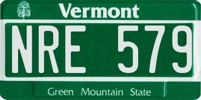 VT license plate NRE579