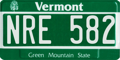 VT license plate NRE582