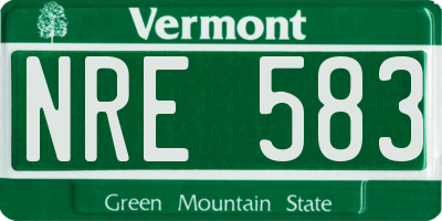 VT license plate NRE583