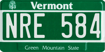 VT license plate NRE584