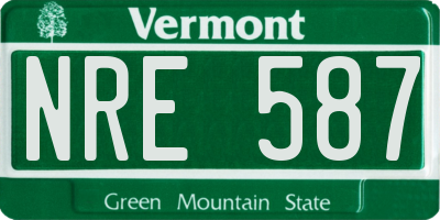 VT license plate NRE587