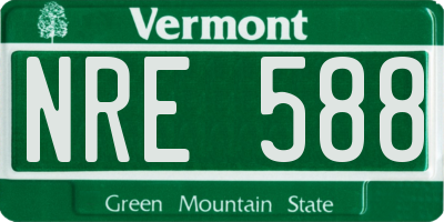 VT license plate NRE588