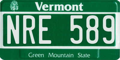VT license plate NRE589