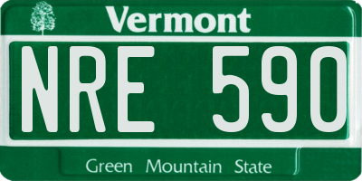 VT license plate NRE590