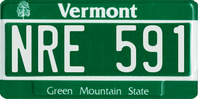 VT license plate NRE591