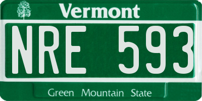 VT license plate NRE593