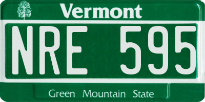 VT license plate NRE595