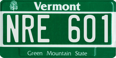VT license plate NRE601