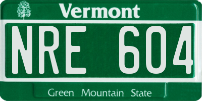 VT license plate NRE604