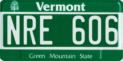 VT license plate NRE606