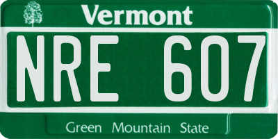 VT license plate NRE607