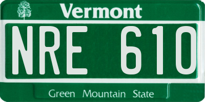 VT license plate NRE610