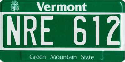 VT license plate NRE612