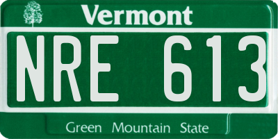 VT license plate NRE613