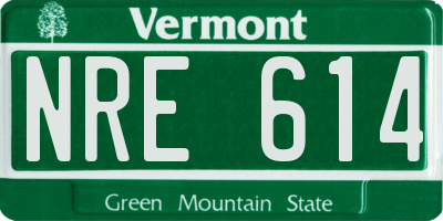 VT license plate NRE614