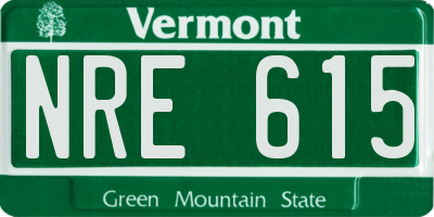 VT license plate NRE615