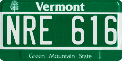 VT license plate NRE616