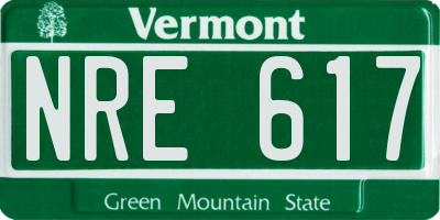 VT license plate NRE617
