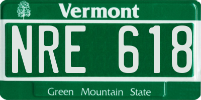 VT license plate NRE618