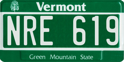 VT license plate NRE619