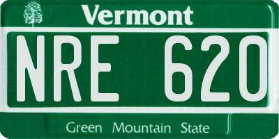 VT license plate NRE620
