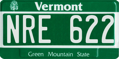 VT license plate NRE622