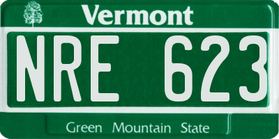 VT license plate NRE623