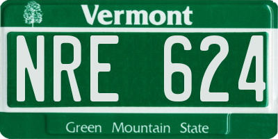 VT license plate NRE624