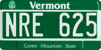 VT license plate NRE625