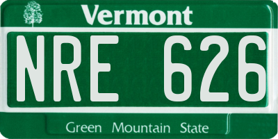 VT license plate NRE626