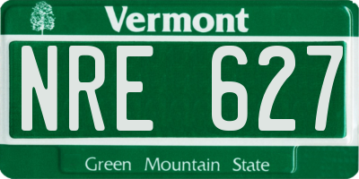 VT license plate NRE627
