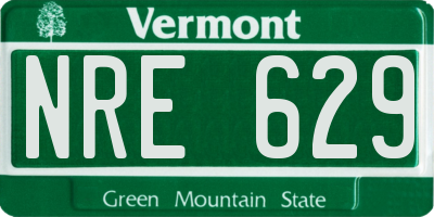 VT license plate NRE629