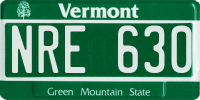 VT license plate NRE630