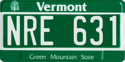 VT license plate NRE631