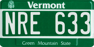 VT license plate NRE633
