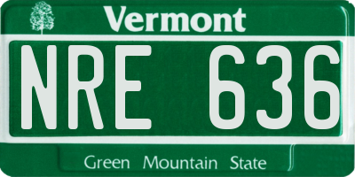 VT license plate NRE636
