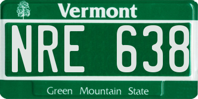 VT license plate NRE638
