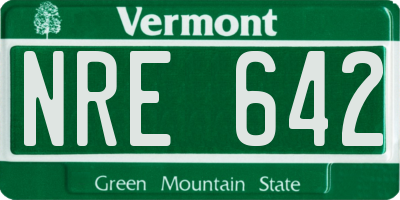 VT license plate NRE642