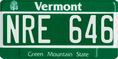 VT license plate NRE646