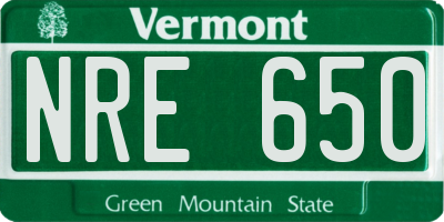 VT license plate NRE650